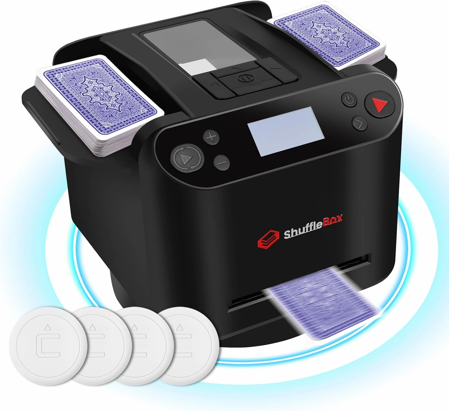 G1 Pro Automatic Card Shuffler and Dealer 2-in-1, Eletric Shuffling and Dealing Machine All in ONE, Ultra Quiet, Rechargeable, Remote Card Calling, for Board Games and Poker Games (Black)