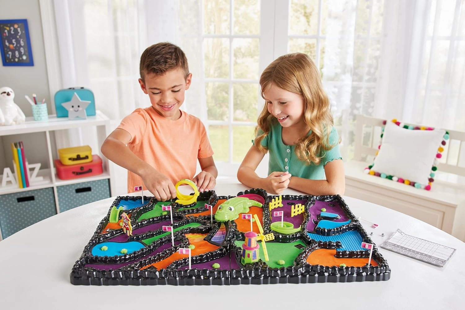 Game Zone Arcade Mini Golf - Interactive Tabletop Mini Golf Game with 9 Holes and Moving Obstacles for 1-4 Players Ages 6  - Perfect for Family Nights!