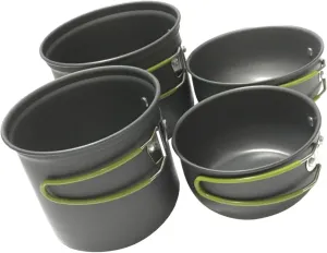 GANAZONO 1Set Portable Camping Cookware Lightweight Pots Pans for People Durable Outdoor Cooking Utensils for Backpacking