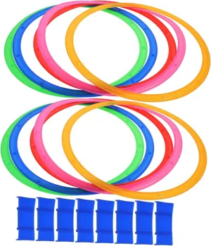 Garneck Giant Hopscotch Set for Boys and Girls Portable Training Game Rings Connectors for Outdoor Exercise