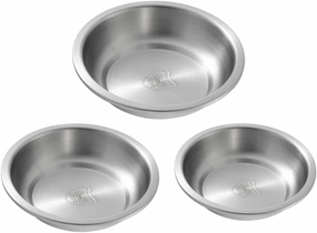 Garneck Round Stainless Steel Plate Set 3pc Dinner Plate Metal Dinner Dish for Camping Use