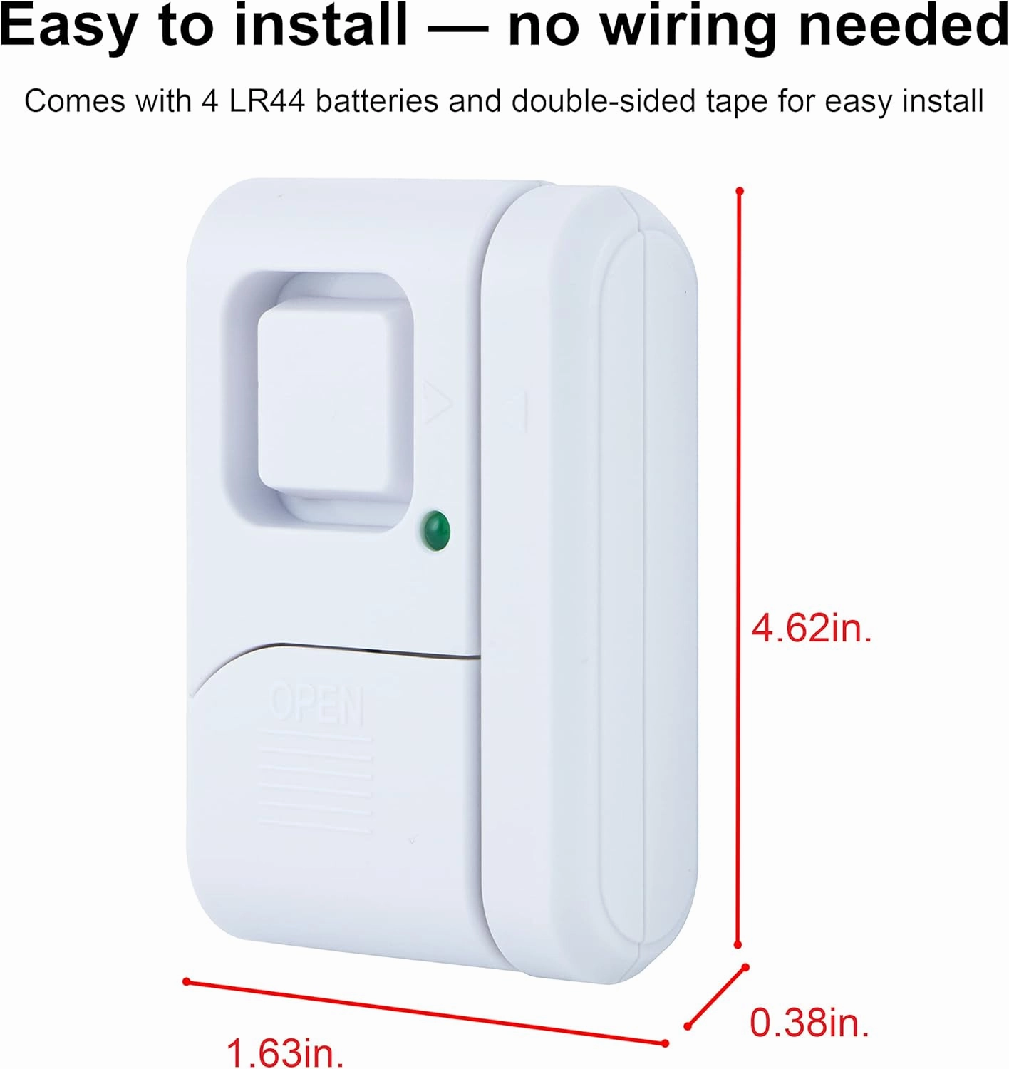 GE Personal Security Window and Door Alarm, 5 Pack, DIY Protection, Burglar Alert, Wireless Chime/Alarm, Easy Installation, Home Security, Ideal for Home, Garage, Apartment and More,White, 45987
