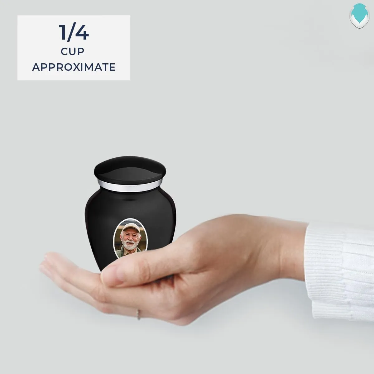 Geturns Embrace Keepsake Personalized Picture Cremation Urns for Human Ashes I Black Photo Funeral Urn for Men and Women with Double Side Engraving I 3.5 lbs