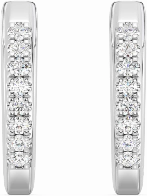 Gilded Lab-Grown Diamond Hoop Earrings,1/10 Cttw|SI1 F Color, Sterling Silver| Elegant & Ethical Jewelry for Women, Gift Box Included| For Anniversaries, Gifting and Special Occasions