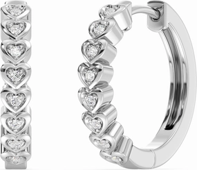 Gilded Lab-Grown Diamond Hoop Earrings,1/10 Cttw|SI1 F Color, Sterling Silver| Elegant & Ethical Jewelry for Women, Gift Box Included| For Anniversaries, Gifting and Special Occasions
