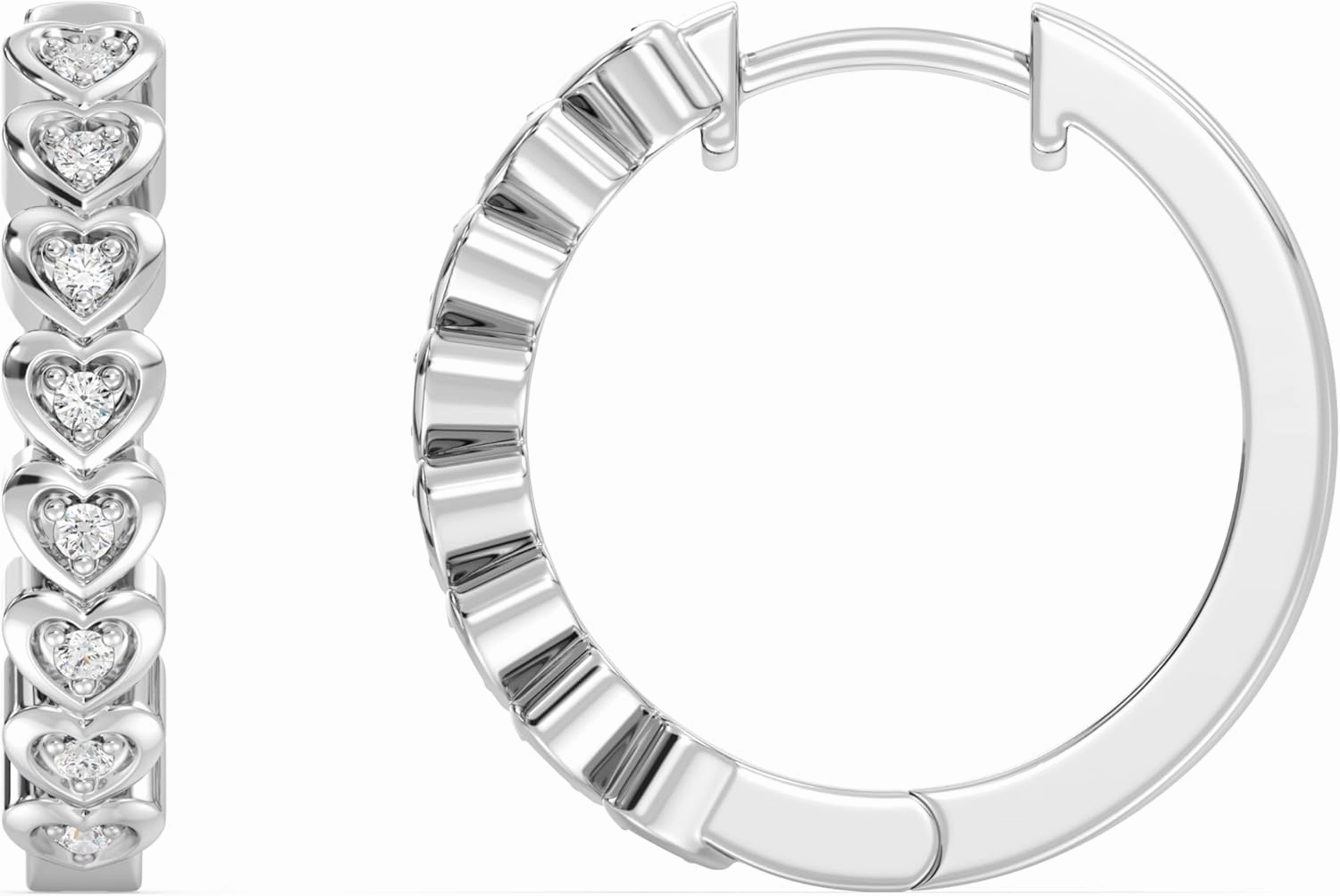 Gilded Lab-Grown Diamond Hoop Earrings,1/10 Cttw|SI1 F Color, Sterling Silver| Elegant & Ethical Jewelry for Women, Gift Box Included| For Anniversaries, Gifting and Special Occasions