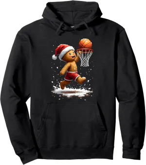 Gingerbread Dunk Funny Basketball Christmas Holiday Xmas Pullover Hoodie