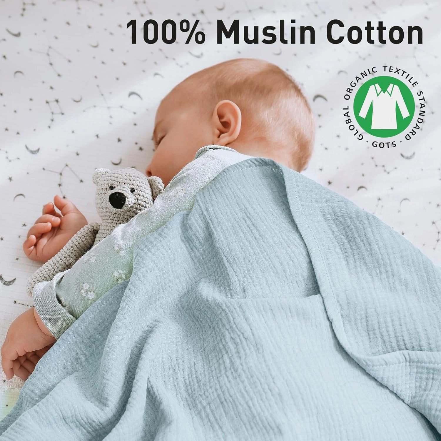 GLLQUEN BABY Muslin Swaddle Blankets for Girls Boy, 4-Pack Baby Blankets for Girl Boy, Newborn Receiving Blanket, Baby Swaddle Blanket Unisex, Baby Essentials, Registry & Gift, 40 x 38 inches