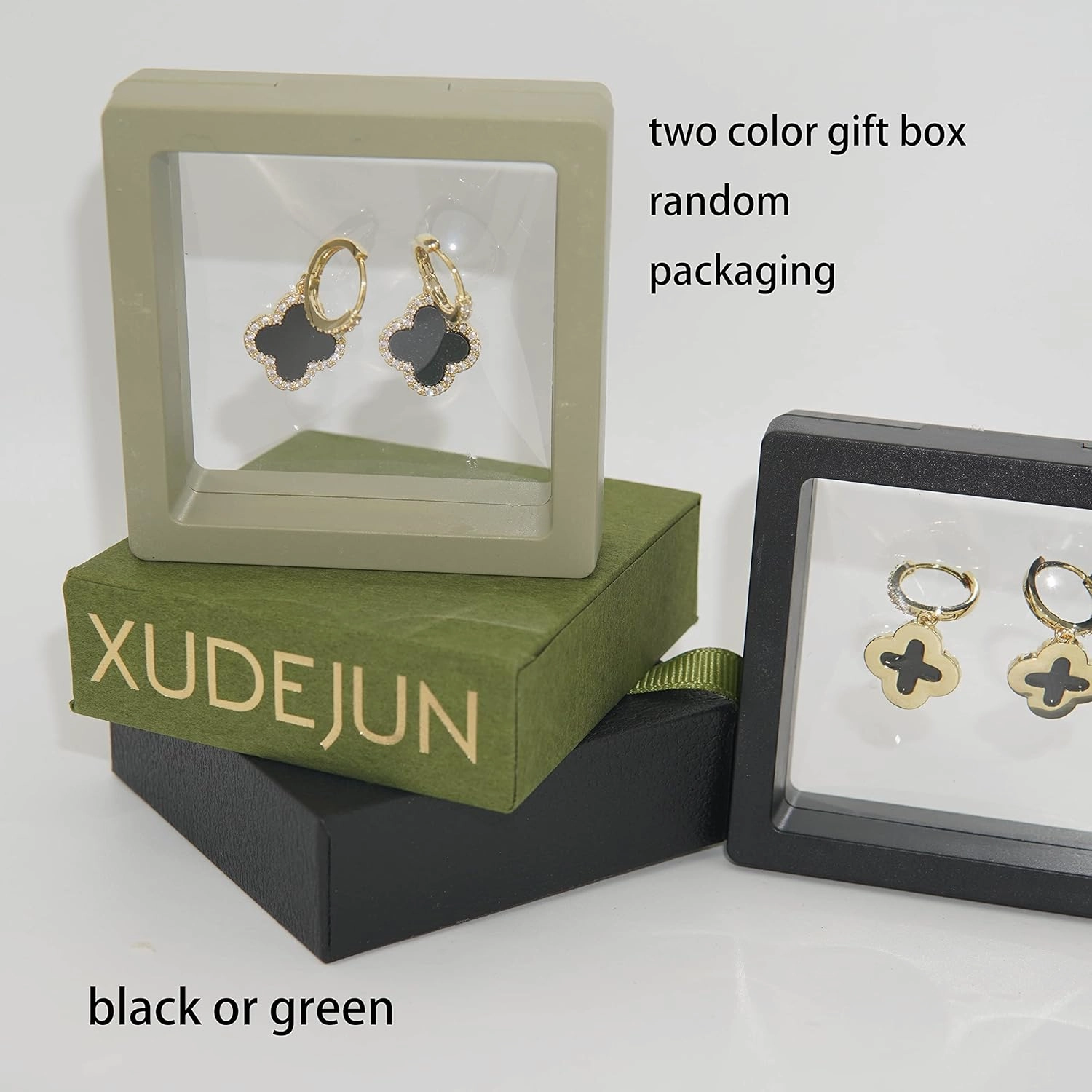 Gold Plated 925 Sterling Silver Gem Hoop Earrings Clover Designs with Crystal Charms Crystal Natural Gemstone Dangle Earrings for Women………