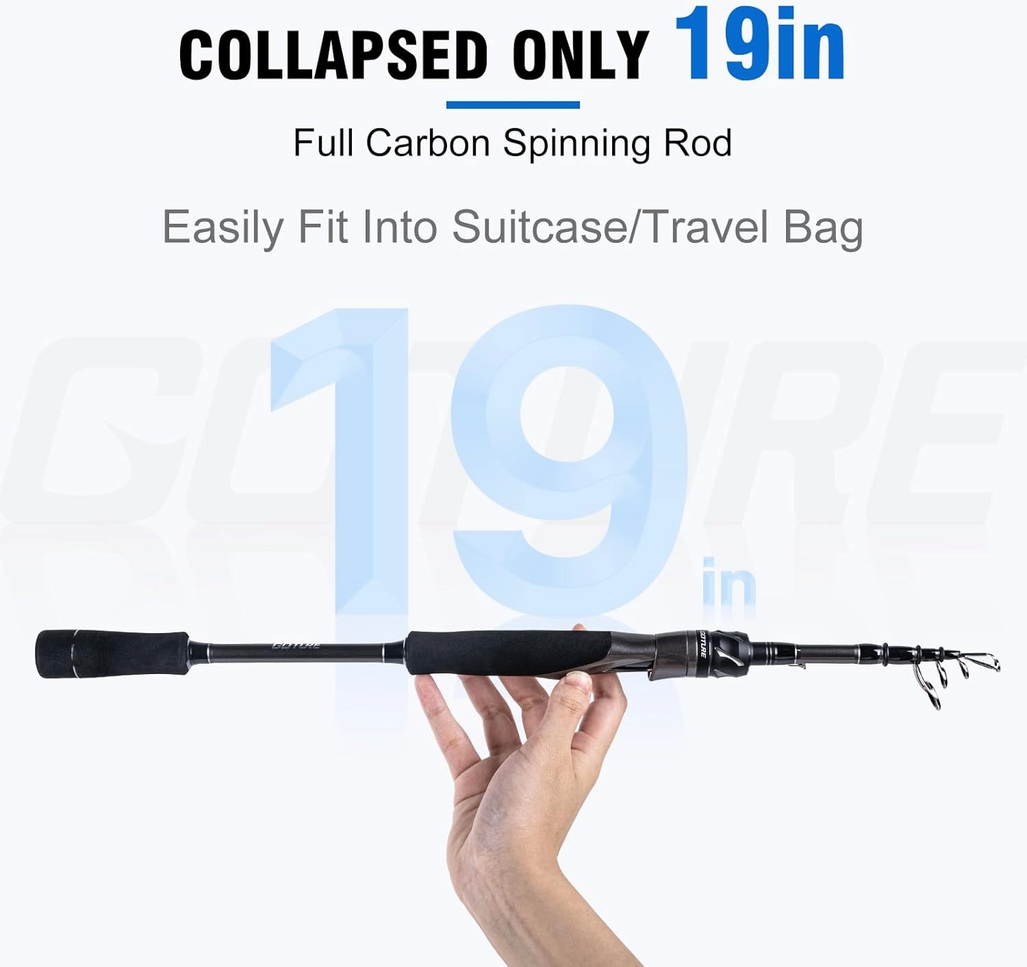 Goture Telescopic Fishing Rod, IM7 Sensitive Graphite Composite Blank, Easy to Travel, Packs to Just 19" in Length, Stainless Guides and Ceramic Rings, EVA Grip Telescopic Travel rods