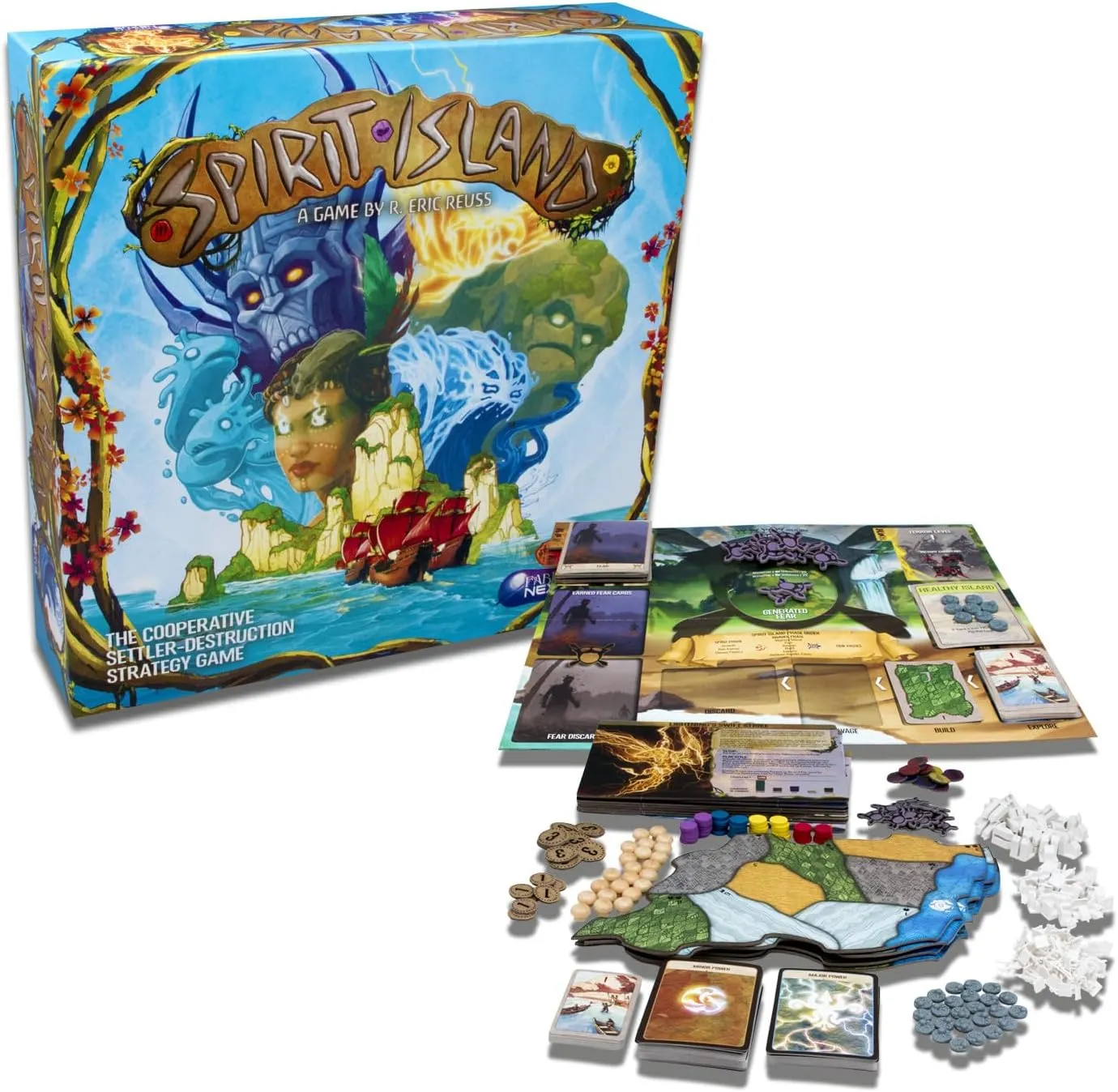 Greater Than Games | Spirit Island: Base Game | Cooperative Strategy Board Game | 1 to 4 Players | 90  Minutes | Ages 14 