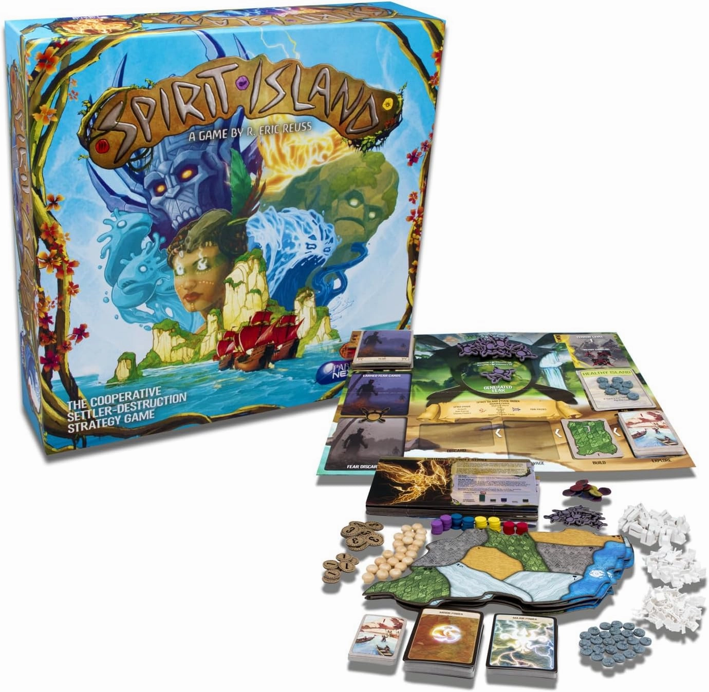 Greater Than Games | Spirit Island: Base Game | Cooperative Strategy Board Game | 1 to 4 Players | 90  Minutes | Ages 14 