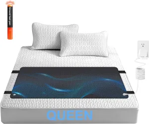 Grounding Mat for Bed, Earthing Mat Grounding Pad for Sleeping, Reduced Anxiety, Pain, Inflammation, Headache Relief, Balance, Grounding Mattress Pad with 15 Feet Cord, Queen Size 59.06"x26.77"