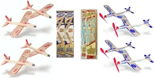 Guillow's Balsa Wood Flying Toy Airplanes, Four Twin Packs, Eight Planes