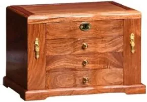 Habrur Jewelry Case Jewelry Box Jewelry Organizer Wood Jewelry Box Jewellery Storage Case Display Boxes with Drawer Glass Top Four Layer Wooden Jewelry Watch Organizer Jewelry Storage