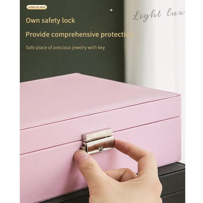 Hand jewelry bracelet necklace earrings lock jewelry storage box