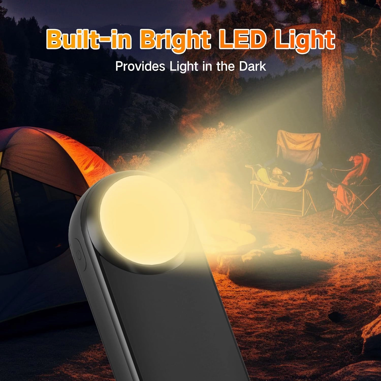 Hand Warmers Rechargeable,12000mAh Electric Hand Warmers with Light, 2 Pack Pocket Hot Hands Reusable Up to 20 Hours, Double Sided Heat Portable Heater for Hunting, Camping Gear, Stocking Stuffers