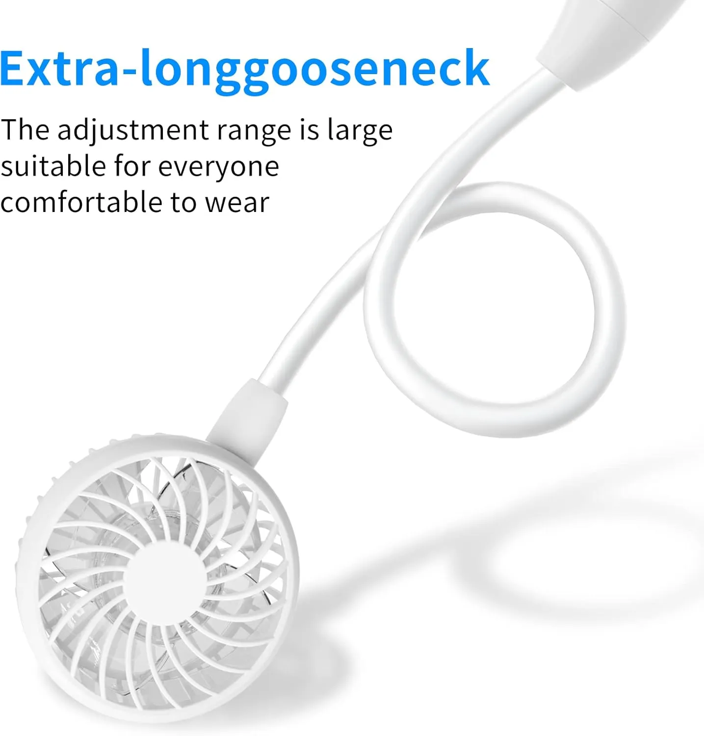 HandFan Portable Neck Fan Rechargeable, Wearable Personal Fans for Neck, Hands Free Necklace Fan Battery Operated, Neck Cooling Air Condition for Men Women Travel Hiking Cycling Outdoors