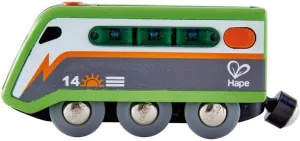 Hape Solar Powered Train | Multi-Colored Train Engine Toy, Railway Track Accessory, Solar Panel Powers Lights, Includes Electricity Level Indicator, Sustainable Play for Kids
