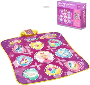 Happybuy Dance Mat, 9-Button Rhythm Step Play Mat, Electronic Pad with 3 Game Modes, Adjustable Volume, Built-in Music, 8 Challenge Levels, Birthday Toys Gifts for 3  Year Old Girls