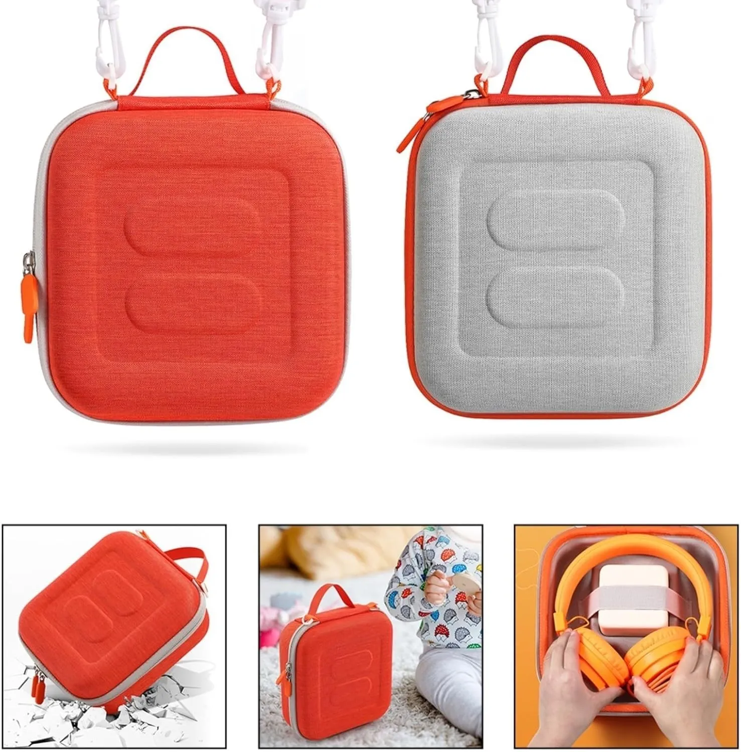 Hard Travel Case Compatible for Yoto Mini (2024 Edition) & Accessories - Kids Audio & Music Player, Holder Bag for Children's Speaker Plays Audiobook Cards(Grey)