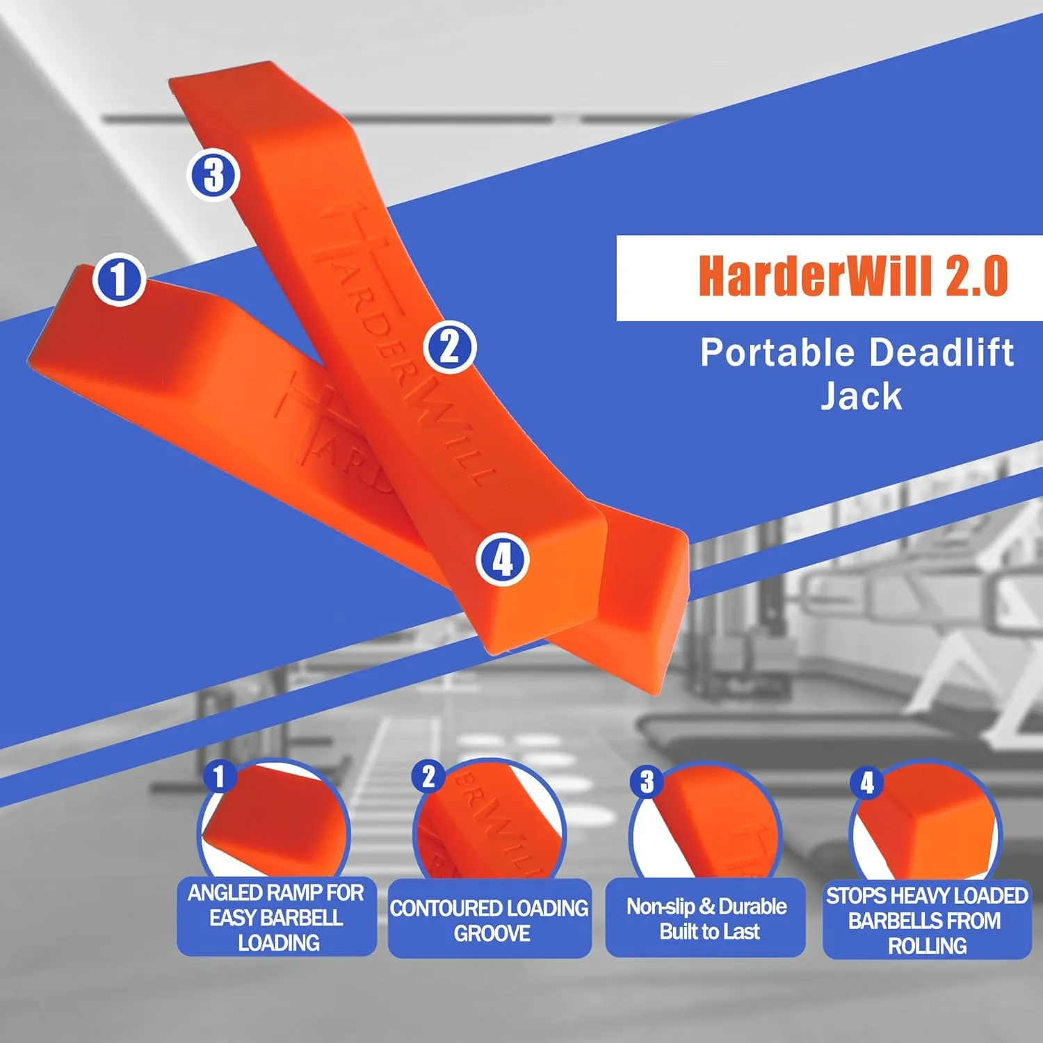 HarderWill Deadlift Jack Alternative (1 Pair) Easy to Load and Unload Weight Plates, Perfect for Deadlift, Crossfit, Powerlifting, Weightlifting, Home Gym for Your Gym Bag
