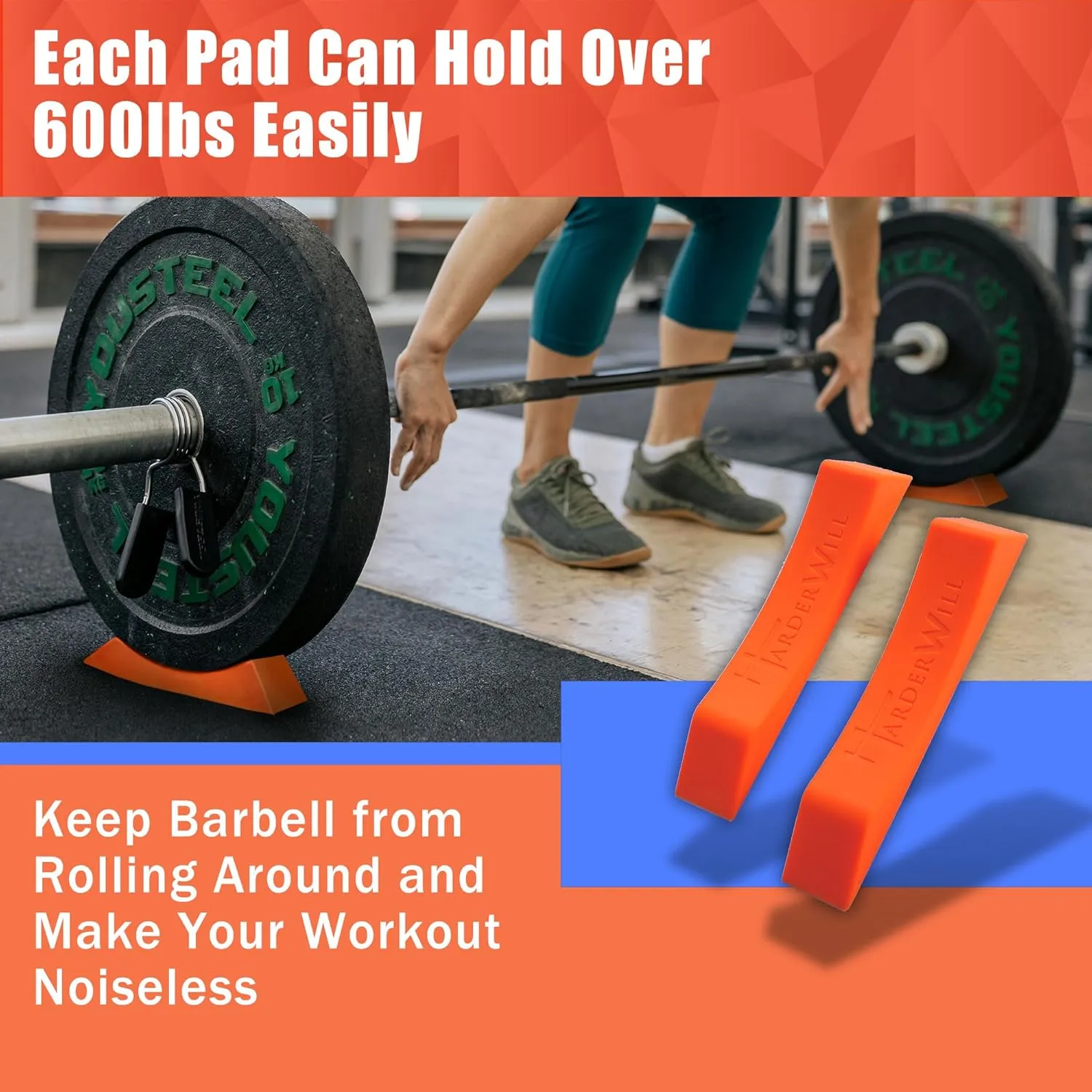 HarderWill Deadlift Jack Alternative (1 Pair) Easy to Load and Unload Weight Plates, Perfect for Deadlift, Crossfit, Powerlifting, Weightlifting, Home Gym for Your Gym Bag