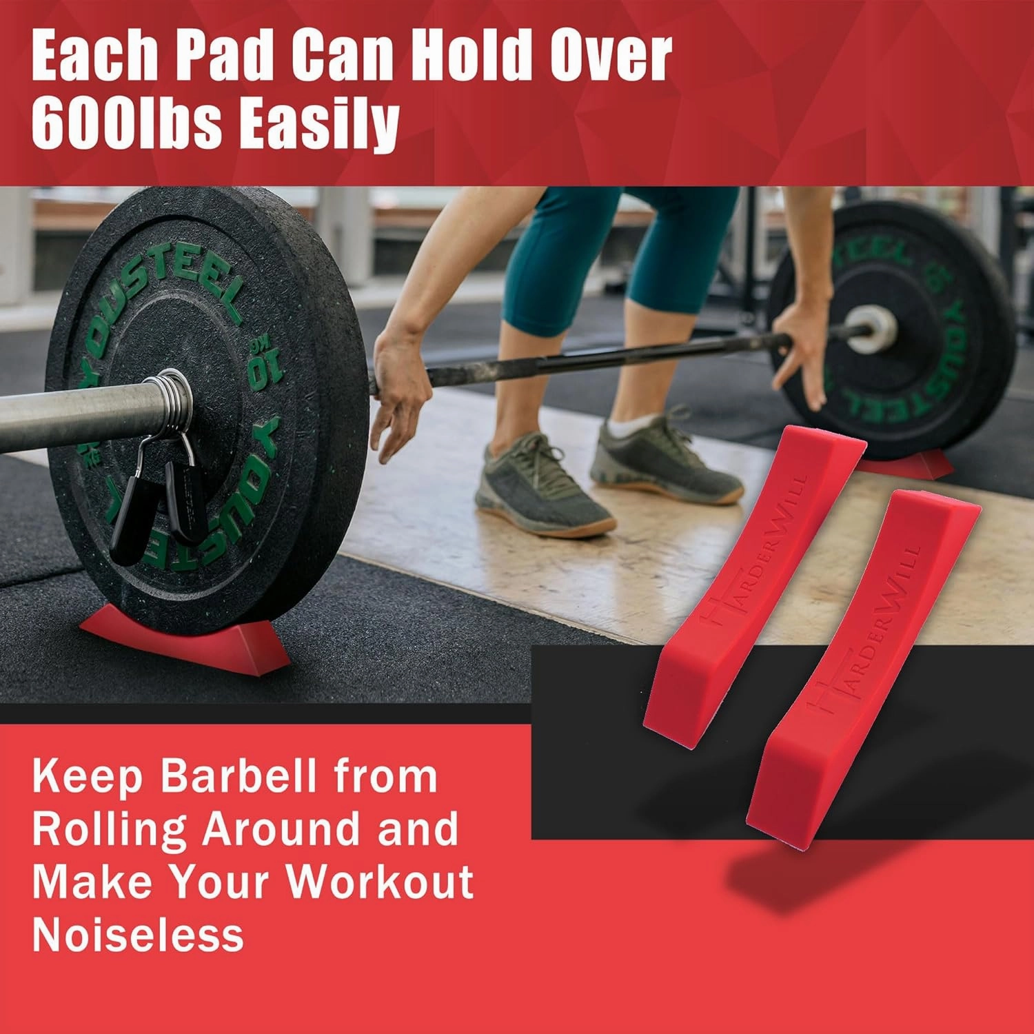 HarderWill Deadlift Jack Alternative (1 Pair) Easy to Load and Unload Weight Plates, Perfect for Deadlift, Crossfit, Powerlifting, Weightlifting, Home Gym for Your Gym Bag