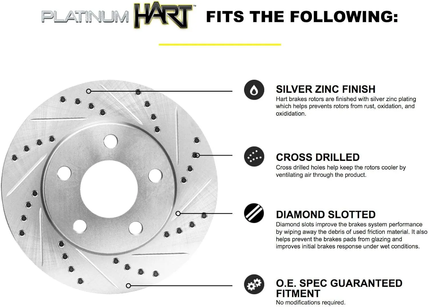 Hart Brakes Front Rear Brakes and Rotors Kit |Front Rear Brake Pads| Brake Rotors and Pads| Ceramic Brake Pads and Rotors |fits 2011-2015 Mini Cooper