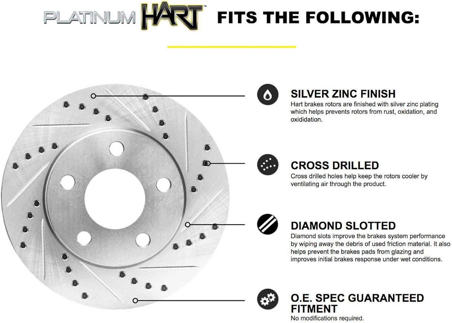 Hart Brakes Front Rear Brakes and Rotors Kit |Front Rear Brake Pads| Brake Rotors and Pads| Ceramic Brake Pads and Rotors |fits 2011-2015 Mini Cooper