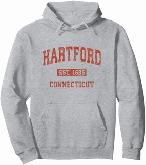Hartford Connecticut CT Vintage Athletic Sports Design Pullover Hoodie