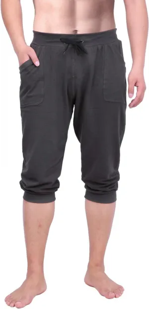 HDE Mens 3/4 Pants Workout Jogger Yoga Capri Shorts with Pockets for Running