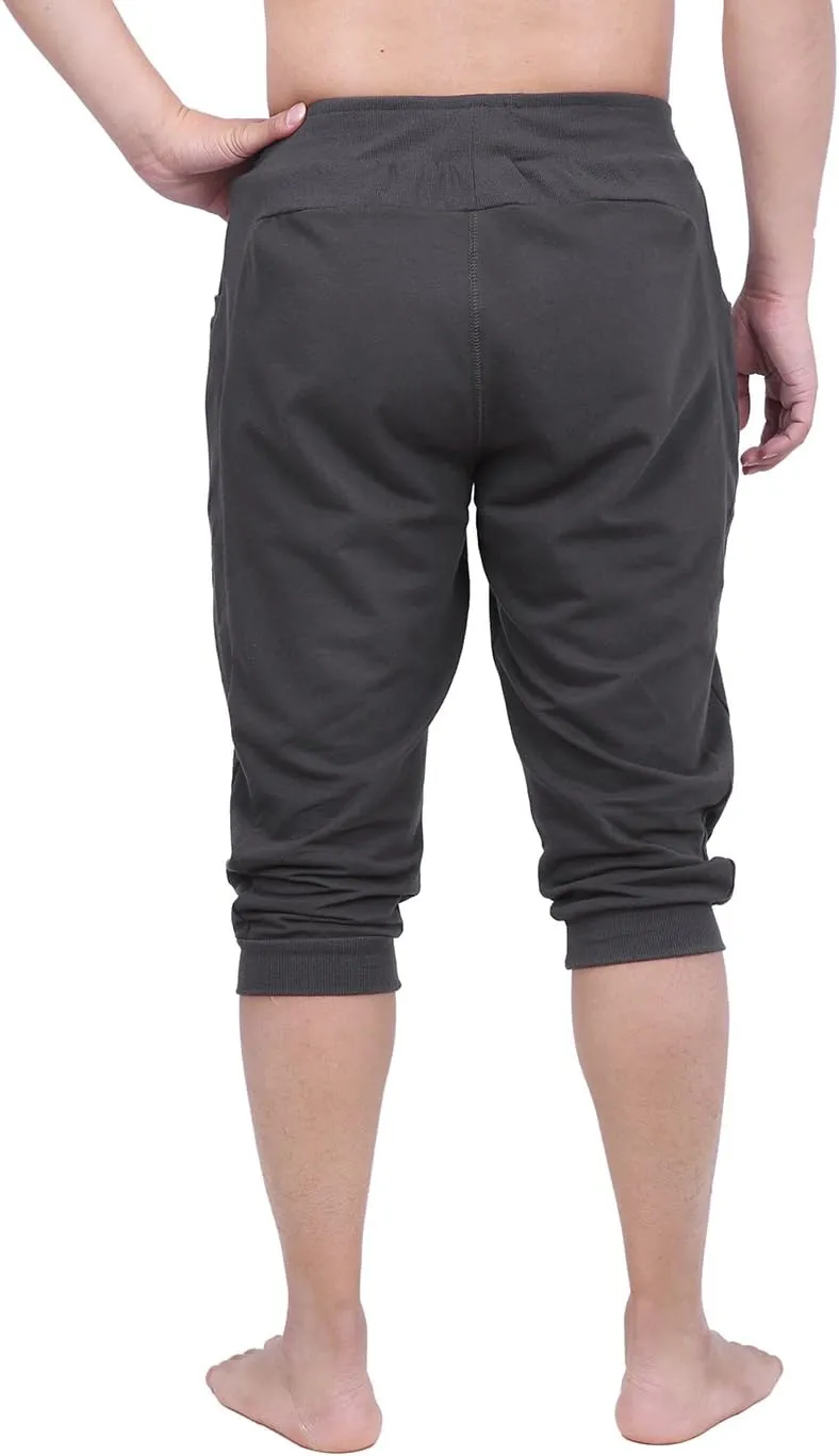 HDE Mens 3/4 Pants Workout Jogger Yoga Capri Shorts with Pockets for Running