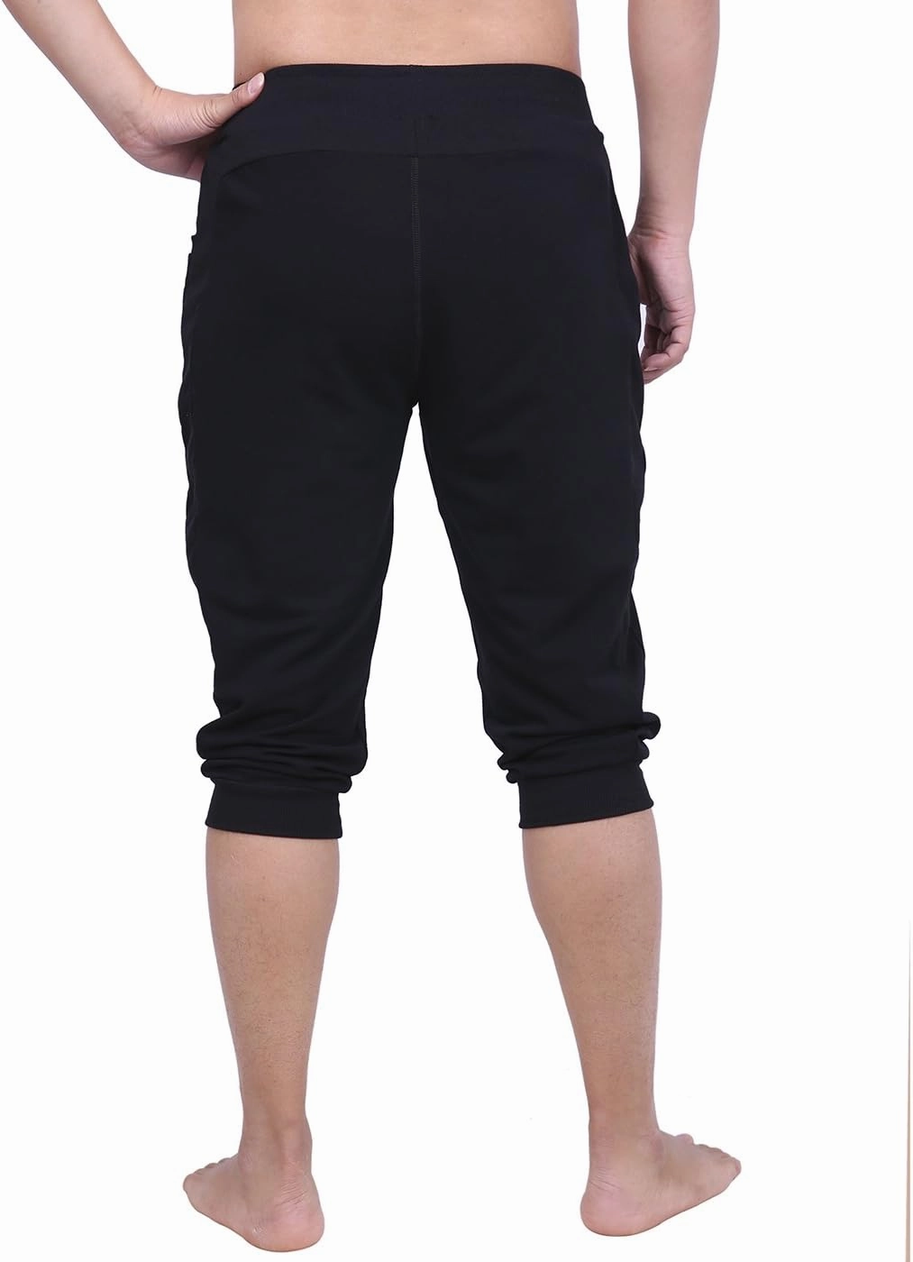 HDE Mens 3/4 Pants Workout Jogger Yoga Capri Shorts with Pockets for Running
