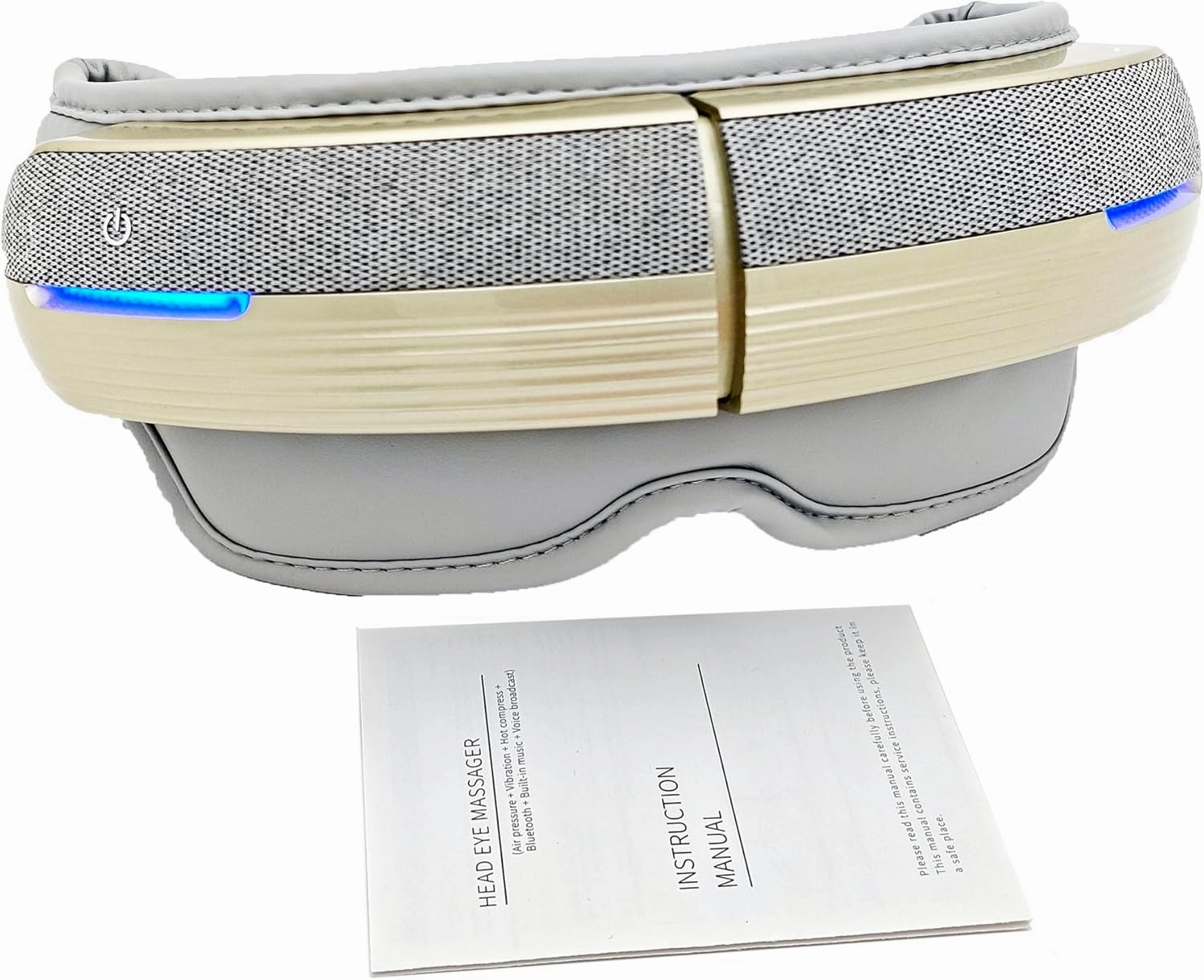 Head and Eye Massager, Air Bag, Vibration and Bluetooth Music, Forehead and Temple Massage, Eye Muscles Massage,180° Folding Design,5 Modes, Gifts for Friend, Mom and Dad