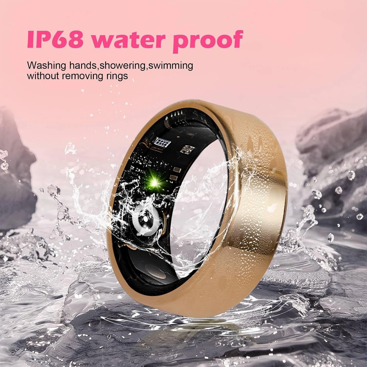 Health Tracker Smart Ring for Women - Fitness Sleep Blood Oxygen Monitor Steps Count
