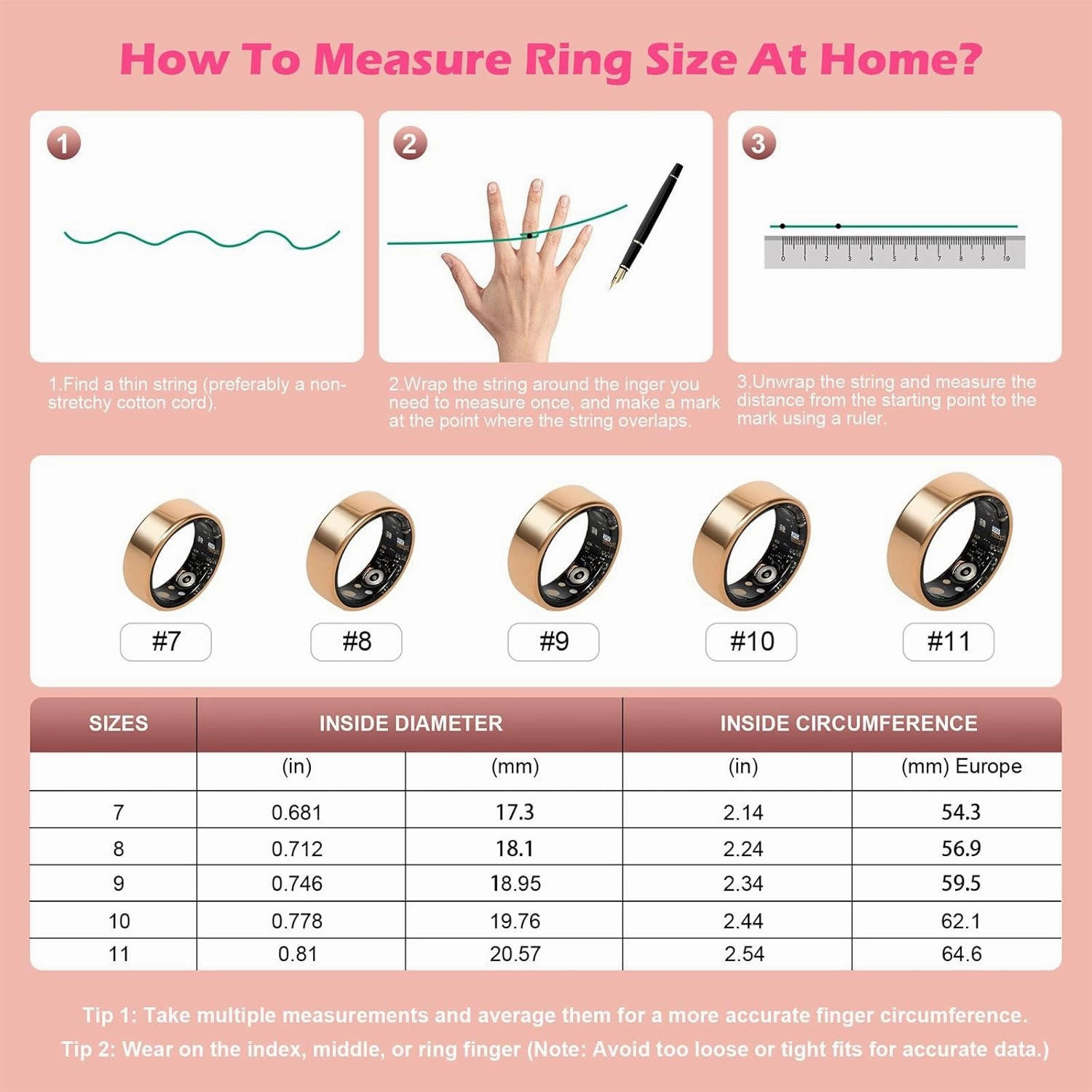 Health Tracker Smart Ring for Women - Fitness Sleep Blood Oxygen Monitor Steps Count