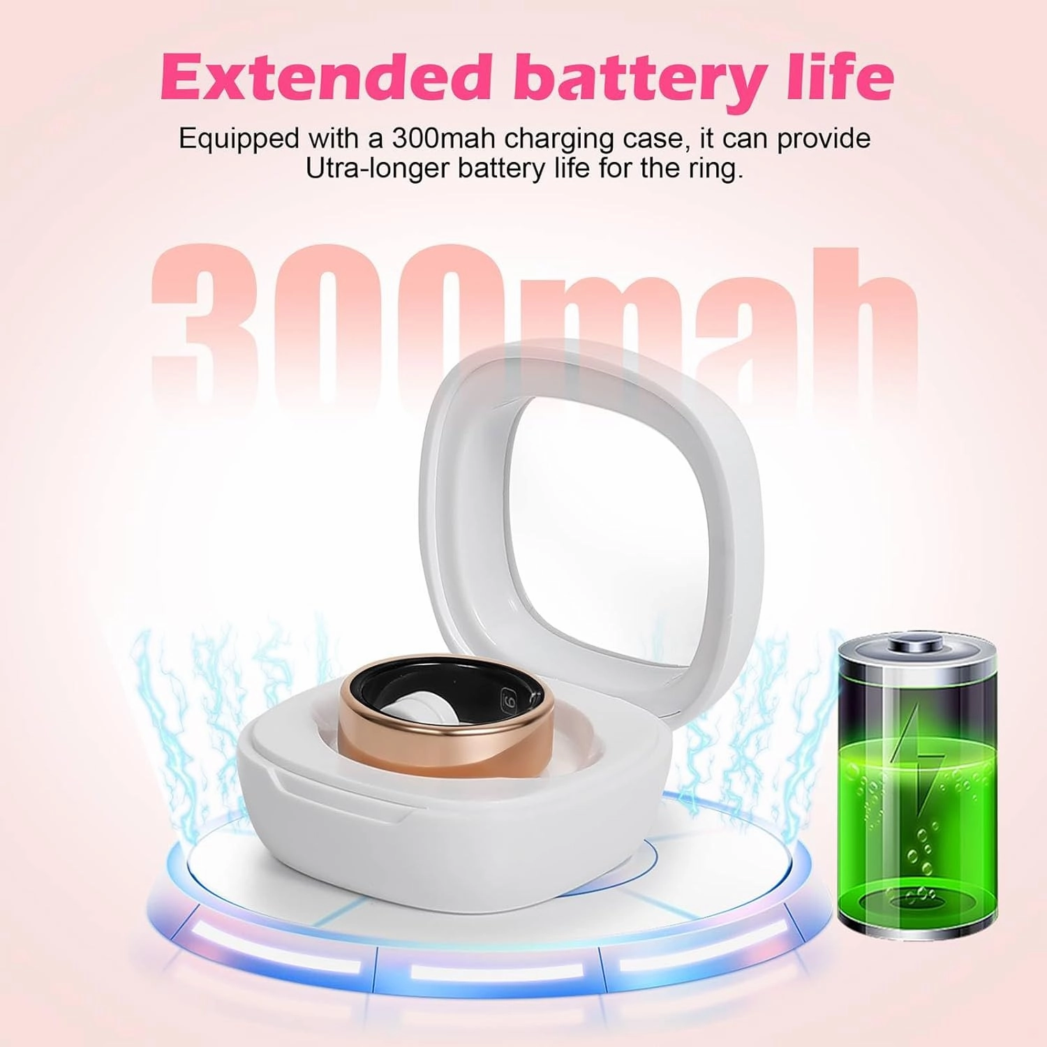 Health Tracker Smart Ring for Women - Fitness Sleep Blood Oxygen Monitor Steps Count