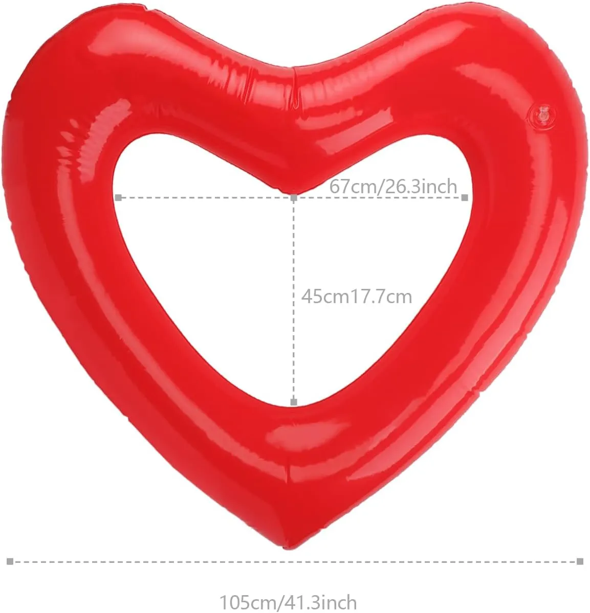 Heart Shaped Inflatable Pool Float, Large Love Heart Swimming Ring for Adults & Teens, PVC Inflatable Pool Tube Bachelorette Party Swim Rings for Summer, Beach, Lake, Couples, Photo Props
