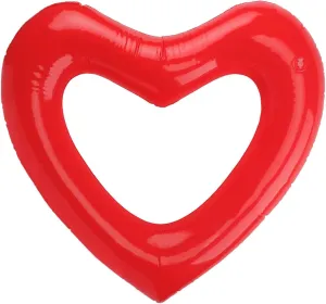Heart Shaped Inflatable Pool Float, Large Love Heart Swimming Ring for Adults & Teens, PVC Inflatable Pool Tube Bachelorette Party Swim Rings for Summer, Beach, Lake, Couples, Photo Props