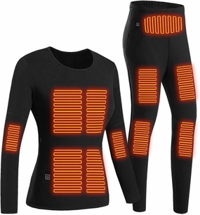 Heated Warm Underwear for Men Women 22 Zone Heating Pad USB Thermal Soft Trousers Top (Batteries Not Included)