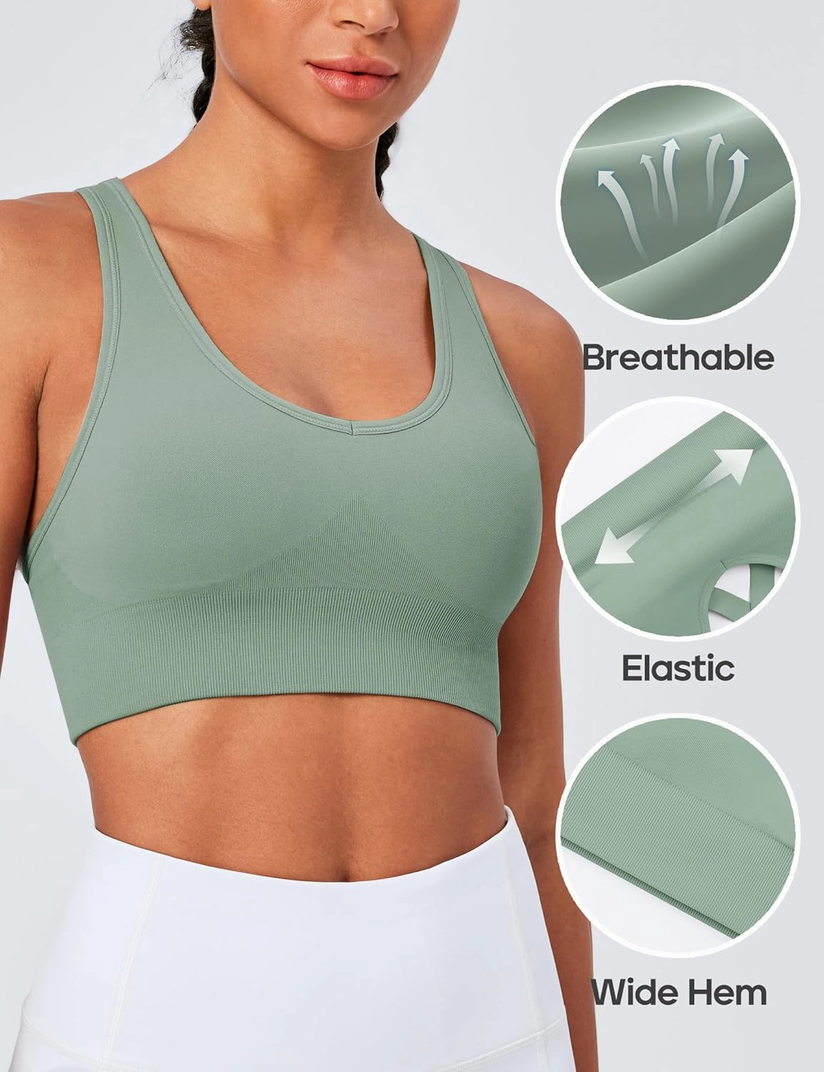 Heathyoga Adjustable High Impact Sports Bras for Women High Support Padded Workout Bras Strappy Sports Bra Pack for Yoga