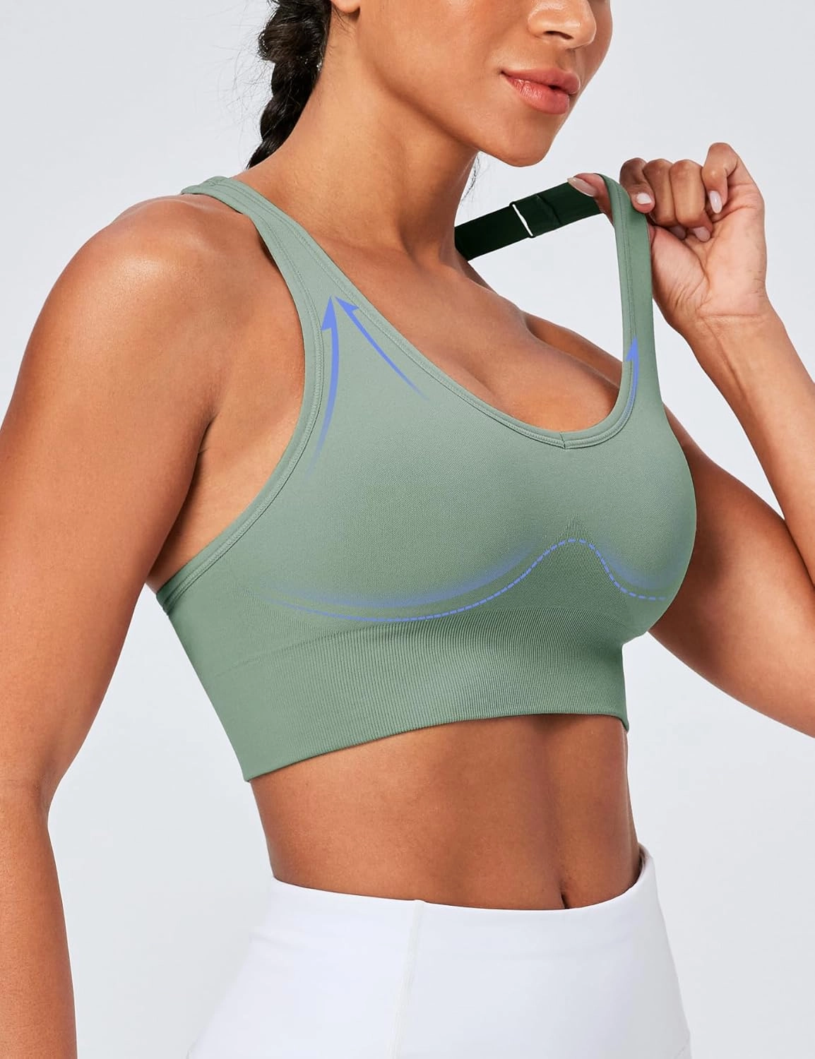Heathyoga Adjustable High Impact Sports Bras for Women High Support Padded Workout Bras Strappy Sports Bra Pack for Yoga