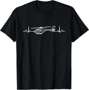 Helicopter Heartbeat Shirt for Pilots and Aviators T-Shirt