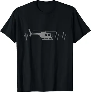 Helicopter Pilot Heartbeat Aviation T-Shirt