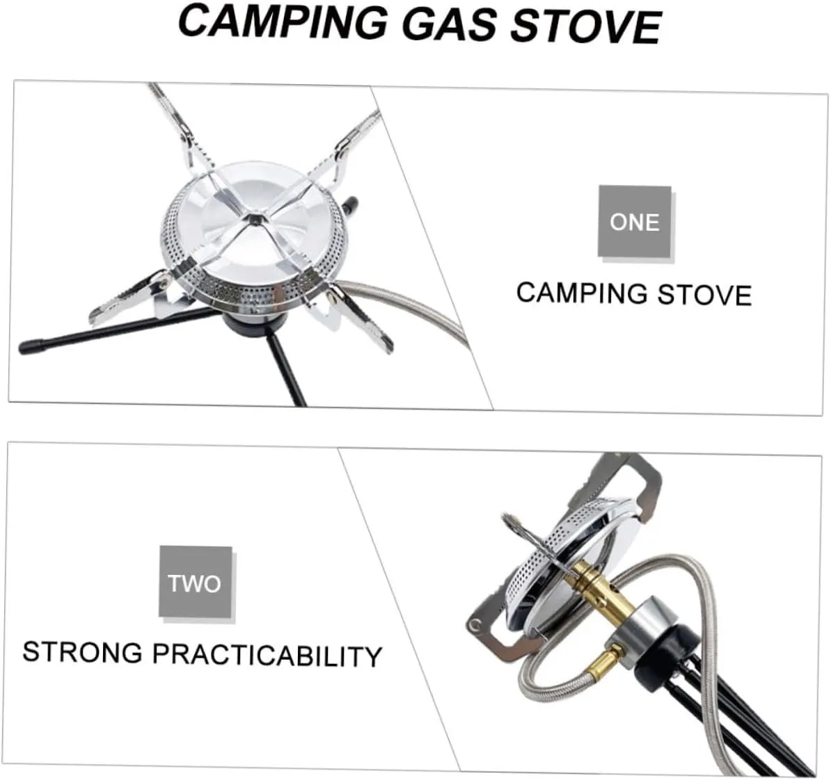 HEMOTON 2 Sets Portable Outdoor Gas Stove Burner Lightweight Camping Cooker with High Temperature Resistance for Hiking Picnics and Self Driving Tours Easy to Carry and Use