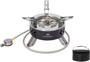 High Power Furnace Outdoor Camping Metal Stoves Portable Picnic Barbecue Efficient Stove Storage Bag Water Boiling Cooking Accessory (Type A)