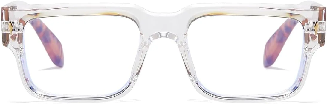 HJSTES Thick Square Sunglasses for Women Men Trendy Retro Square Frame Sun Glasses Chunky Rectangle Shades