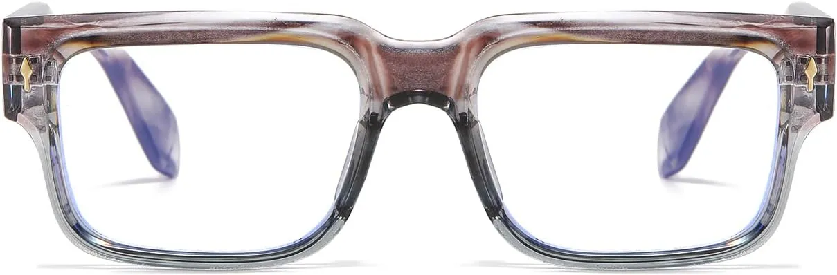 HJSTES Thick Square Sunglasses for Women Men Trendy Retro Square Frame Sun Glasses Chunky Rectangle Shades