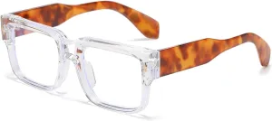 HJSTES Thick Square Sunglasses for Women Men Trendy Retro Square Frame Sun Glasses Chunky Rectangle Shades